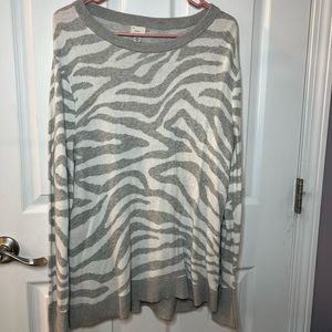 A New Day Women’s Gray Zebra Print Sweater XXL